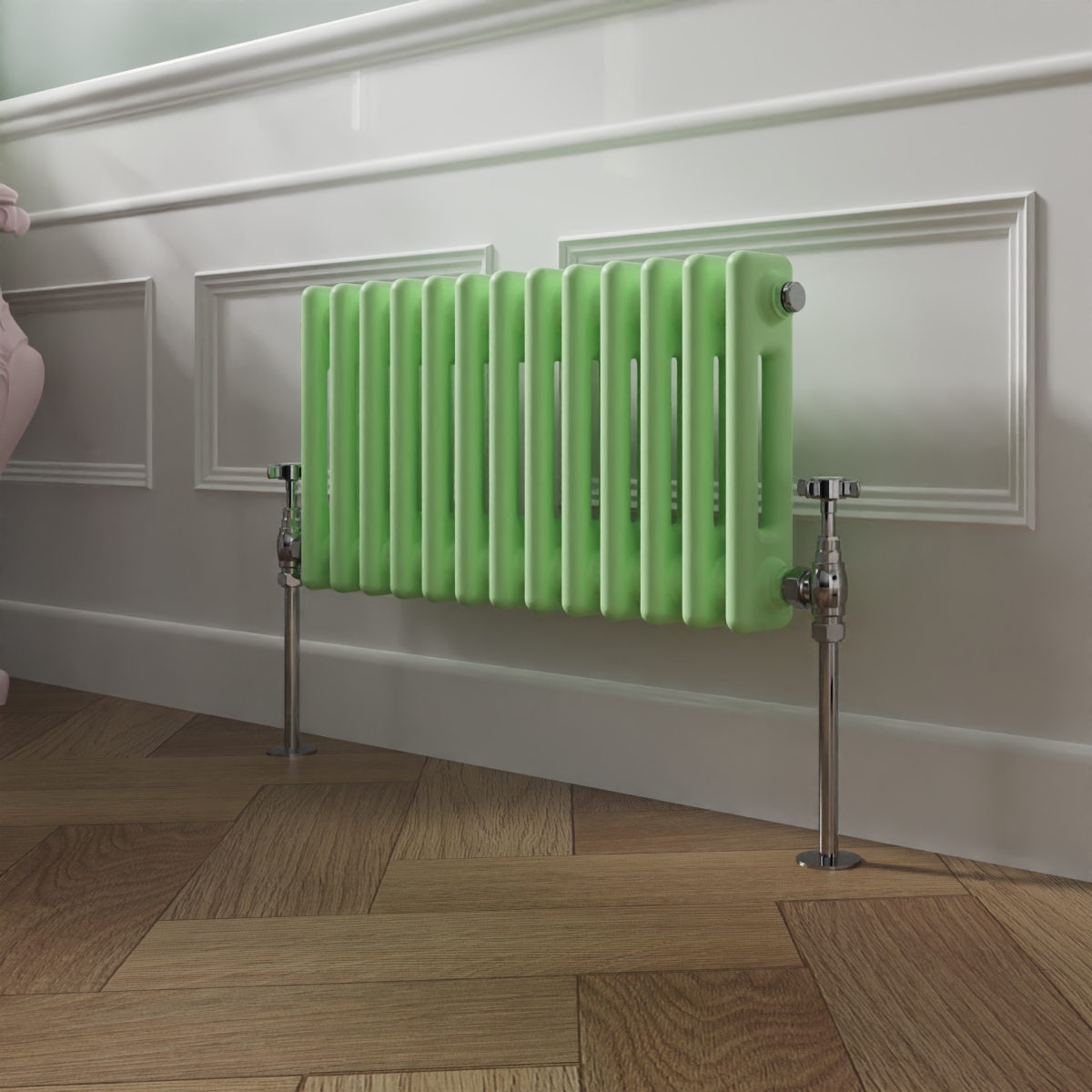 Bern 300 x 605mm Pastel Green Double Horizontal Column Radiator