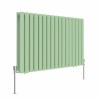 Norden 600 x 1004mm Pastel Green Double Oval Column Horizontal Designer Radiator