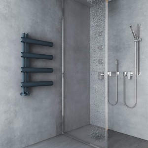 Carisa Moon L 800 x 500mm Anthracite Designer Aluminium Towel Rail