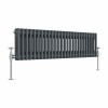 Bern 300 x 1190mm Anthracite Double Horizontal Column Radiator