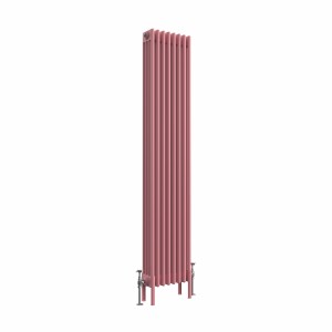 Bern 1800 x 380mm Rose Pink Four Column Vertical Traditional Radiator