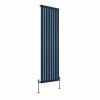 Norden 1600 x 473mm Sapphire Blue Single Oval Column Vertical Designer Radiator