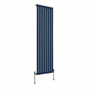 Norden 1600 x 473mm Sapphire Blue Single Vertical Oval Column Designer Radiator