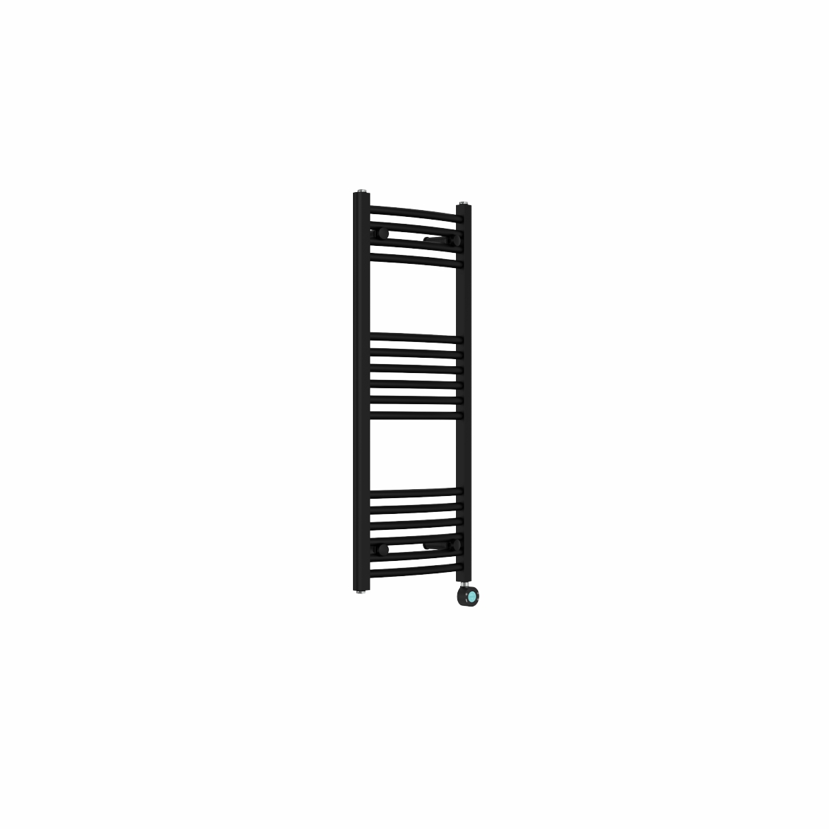 Fjord 1000 x 400mm Curved Black Thermostatic Touch Control Electric Heated Towel Rail