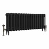 Classic 450 x 1088mm Black Primered Finish Triple Column Cast Iron Radiator - 17 Sections