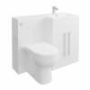Calm White Right Hand Combination Vanity Unit with RAK-Tonique Toilet & Soft Close Seat & Concealed Cistern - 1100mm