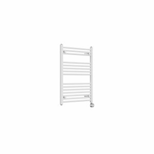 Bergen 800 x 600mm Straight White Thermostatic Touch Control Electric Heated Towel Rail