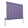 Norden 600 x 768mm Elegant Purple Single Oval Column Horizontal Designer Radiator