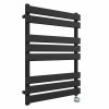 Juva 800 x 600mm Satin Black Flat Panel Thermostatic Touch Control Wifi Electric Heated Towel Rail