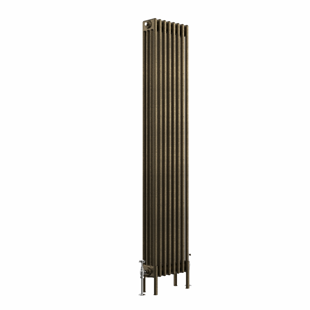 Bern 1800 x 380mm Black Gold Four Column Vertical Traditional Radiator