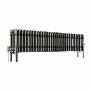 Bern 300 x 1460mm Raw Metal Four Column Horizontal Traditional Radiator
