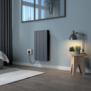 Bismo CRC 570 x 354mm Grey Flat Panel Ceramic Core Wifi Electric Radiator - 700W