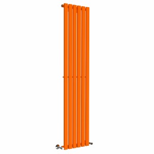 Lulea 1800 x 410mm Bright Orange Single Flat Panel Vertical Designer Radiator