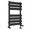 Juva 650 x 400mm Satin Dual Fuel Black Flat Panel Thermostatic Touch Control Electric Heated Towel Rail