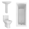 Feel Curved Modern Bathroom Suite with Single Ended Bath - 1700 x 750mm