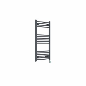 Fjord 1000 x 500mm Curved Anthracite Thermostatic Touch Control Wifi Electric Heated Towel Rail