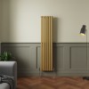 Norden 1600 x 355mm Metallic Gold Double Oval Column Vertical Designer Radiator