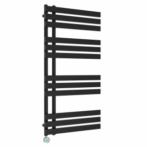 Koli 1200 x 600mm Black Thermostatic Touch Control Electric Heated Towel Rail