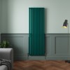 Norden 1800 x 591mm Blue Green Single Oval Column Vertical Designer Radiator
