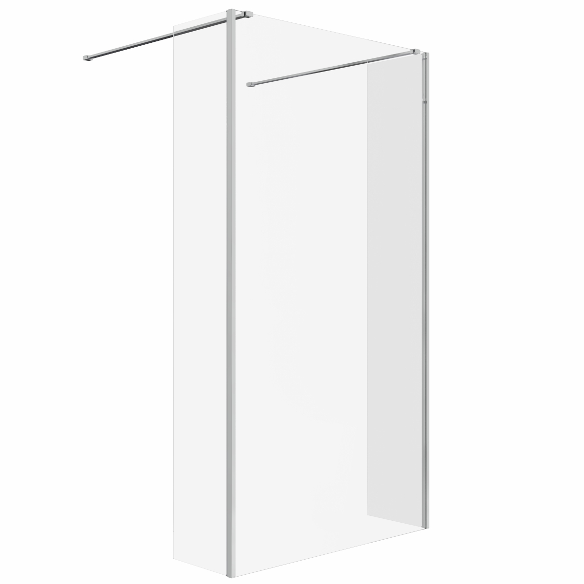 Wasdale 1100mm Chrome Walk Through Wet Room Screen with 300mm Hinged Return Screens