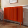 Bern 600 x 1190mm Traditional Bright Orange Horizontal Four Column Radiator