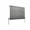 Karlstad 600 x 886mm Black Silver Single Flat Panel Horizontal Designer Radiator