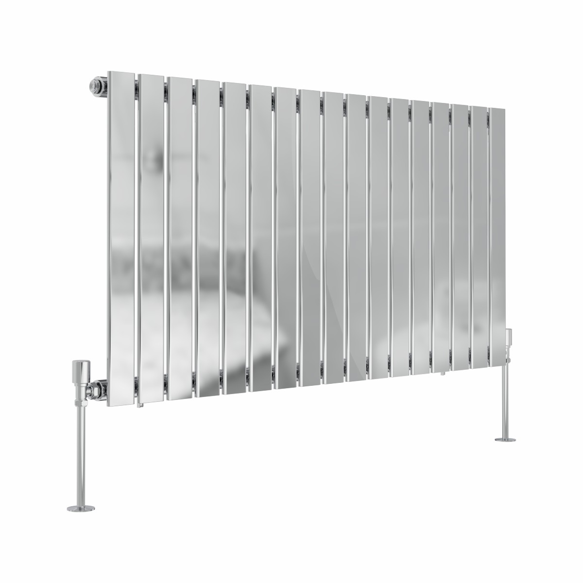 Karlstad 600 x 1158mm Chrome Single Horizontal Flat Panel Designer Radiator