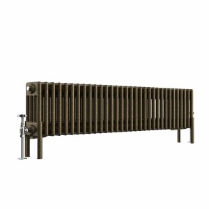 Bern 300 x 1460mm Black Gold Four Column Horizontal Traditional Radiator