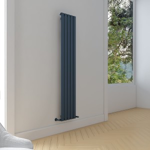Carisa Plata 1800 x 350mm Anthracite Designer Aluminium Radiator