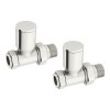 Chelsea Brushed Nickel Round Head Straight Radiator Valves