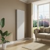 Lulea 1800 x 620mm White Double Vertical Flat Panel Designer Radiator