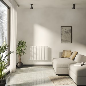 Lulea 600 x 760mm White Flat Panel Horizontal Wifi Electric Radiator - 800W