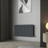 Karlstad 600 x 1022mm Anthracite Double Horizontal Flat Panel Designer Radiator