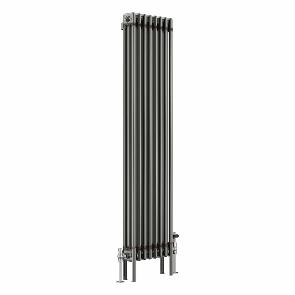 Bern 1500 x 380mm Raw Metal Triple Column Vertical Traditional Radiator