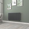 Norden 600 x 1181mm Anthracite Single Horizontal Oval Tube Designer Radiator