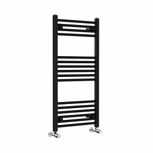 Bergen 1000 x 500mm Straight Black Heated Towel Rail