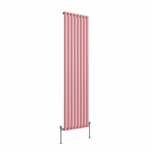 Norden 1800 x 473mm Rose Clair Pink Single Vertical Oval Column Designer Radiator