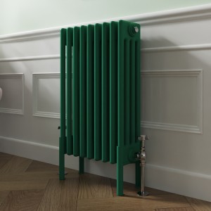 Bern 600 x 425mm Traditional Moss Green Horizontal Four Column Radiator