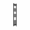 Fjord 1600 x 300mm Curved Black Thermostatic Touch Control Electric Heated Towel Rail