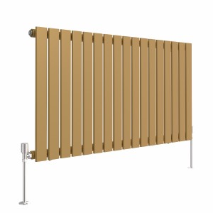 Karlstad 600 x 1158mm Metallic Gold Single Flat Panel Horizontal Designer Radiator