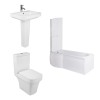 Avola Modern Bathroom Suite with P-Shape Shower Bath - Left Hand - 1500mm