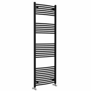 Fjord 1800 x 600mm Curved Black Heated Towel Rail