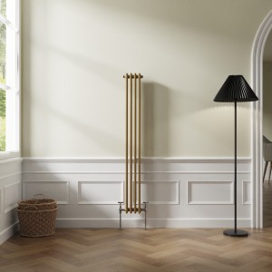 Bern 1500 x 200mm Metallic Gold Double Vertical Column Radiator