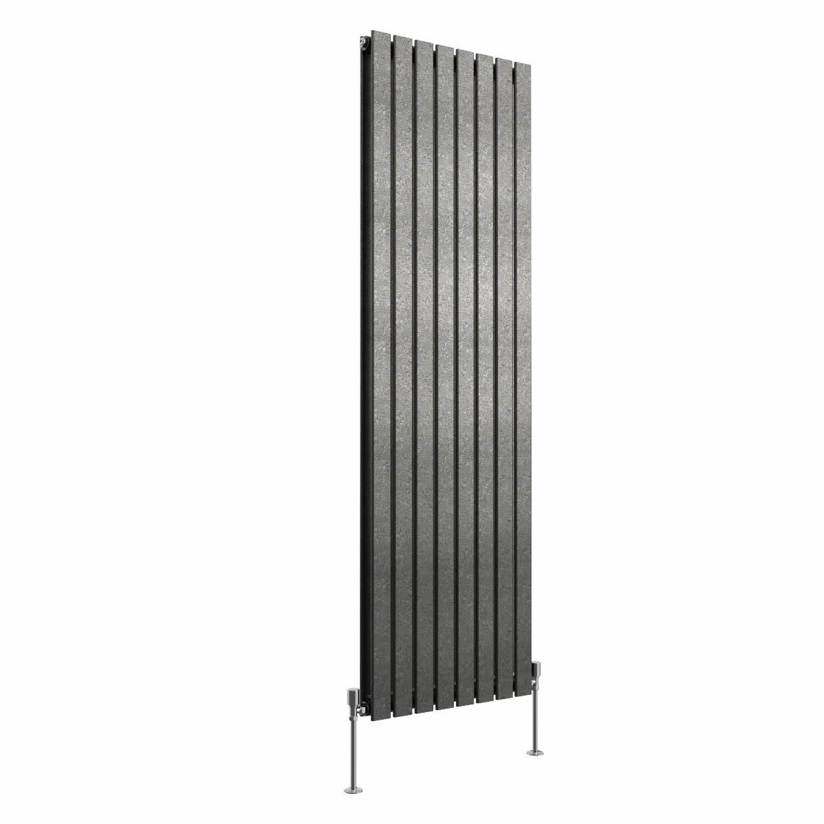 Karlstad 1800 x 546mm Black Silver Double Vertical Flat Panel Designer Radiator