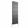 Karlstad 1800 x 546mm Black Silver Double Flat Panel Vertical Designer Radiator