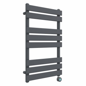 Juva 800 x 500mm Sand Grey Flat Panel Thermostatic Touch Control Wifi Electric Heated Towel Rail