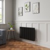 Bern 600 x 1010mm Black Triple Column Horizontal Traditional Radiator