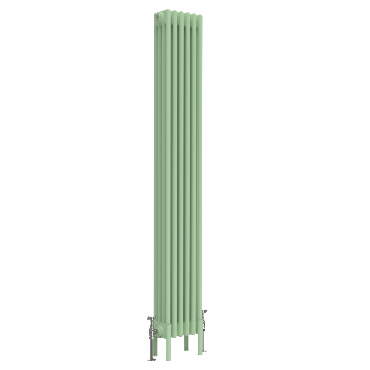 Bern 1800 x 290mm Traditional Pastel Green Vertical Four Column Radiator