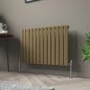 Karlstad 600 x 886mm Black Gold Single Horizontal Flat Panel Designer Radiator