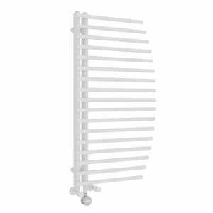 Sigla 1000 x 550mm Dual Fuel White Thermostatic Touch Control Electric Heated Towel Rail